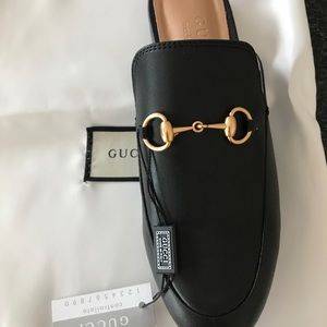 GG inspired Black Leather mules Size 7 US
